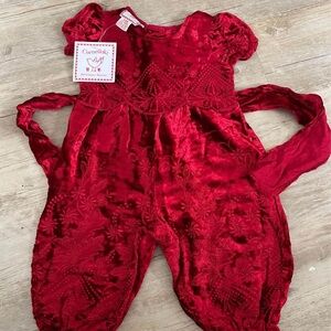 Boutique Vintage Baby April Cornell One Piece Embroidered Velvet 3 6 mo